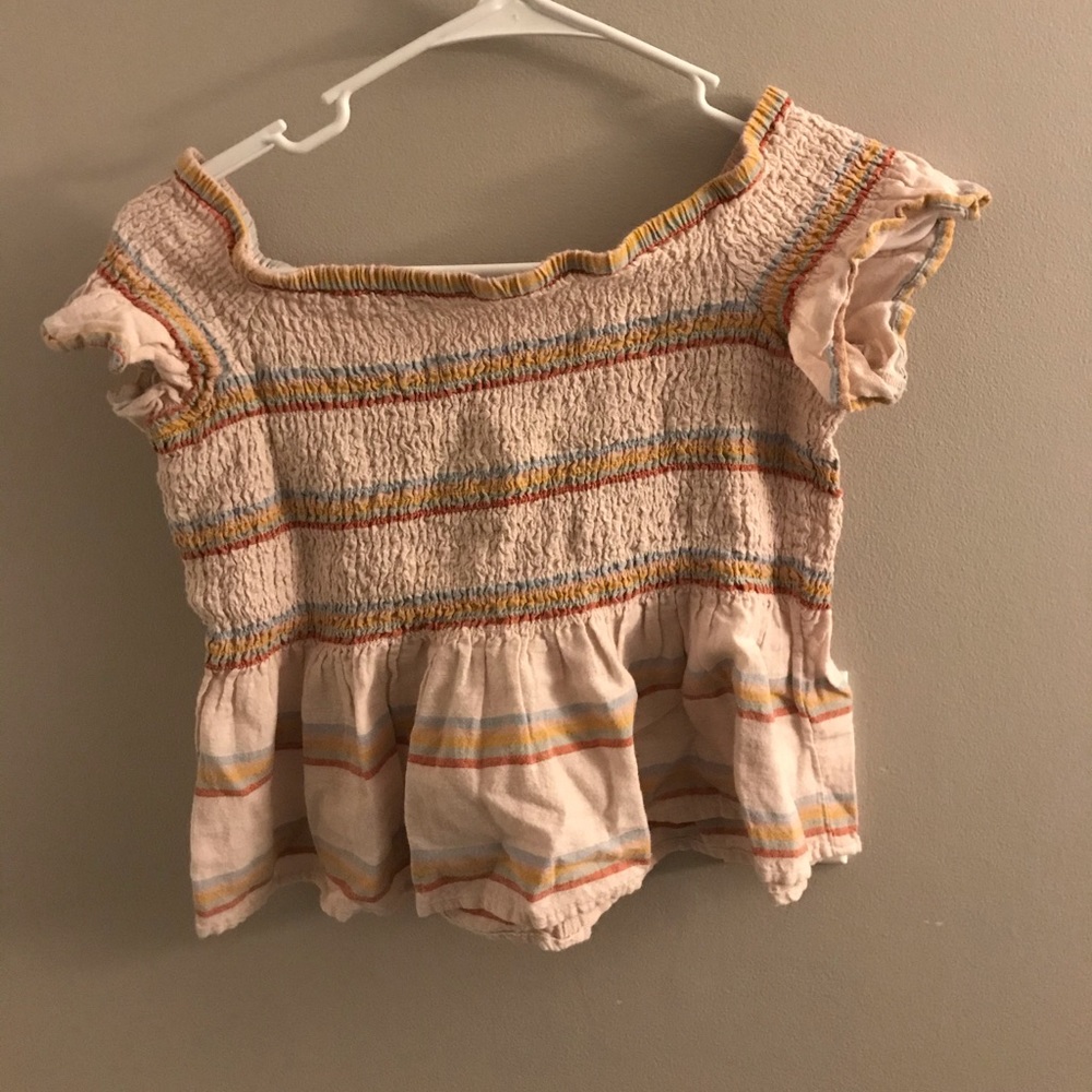 American Eagle Cropped Ruffle Shirt